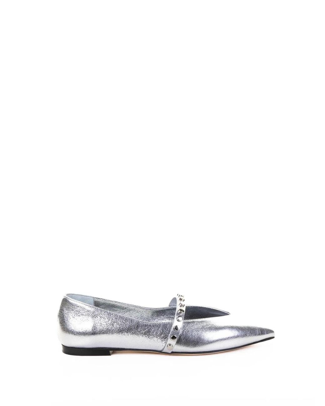 McQueen White Bos Taurus Flat Shoes