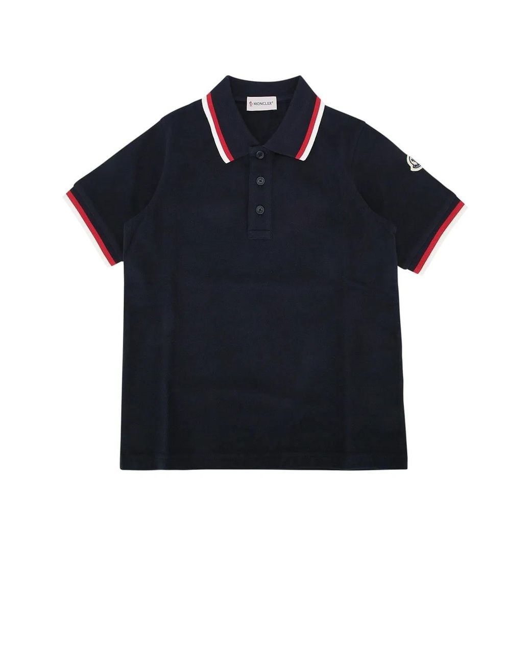 Moncler Blue Jr Ss Polo