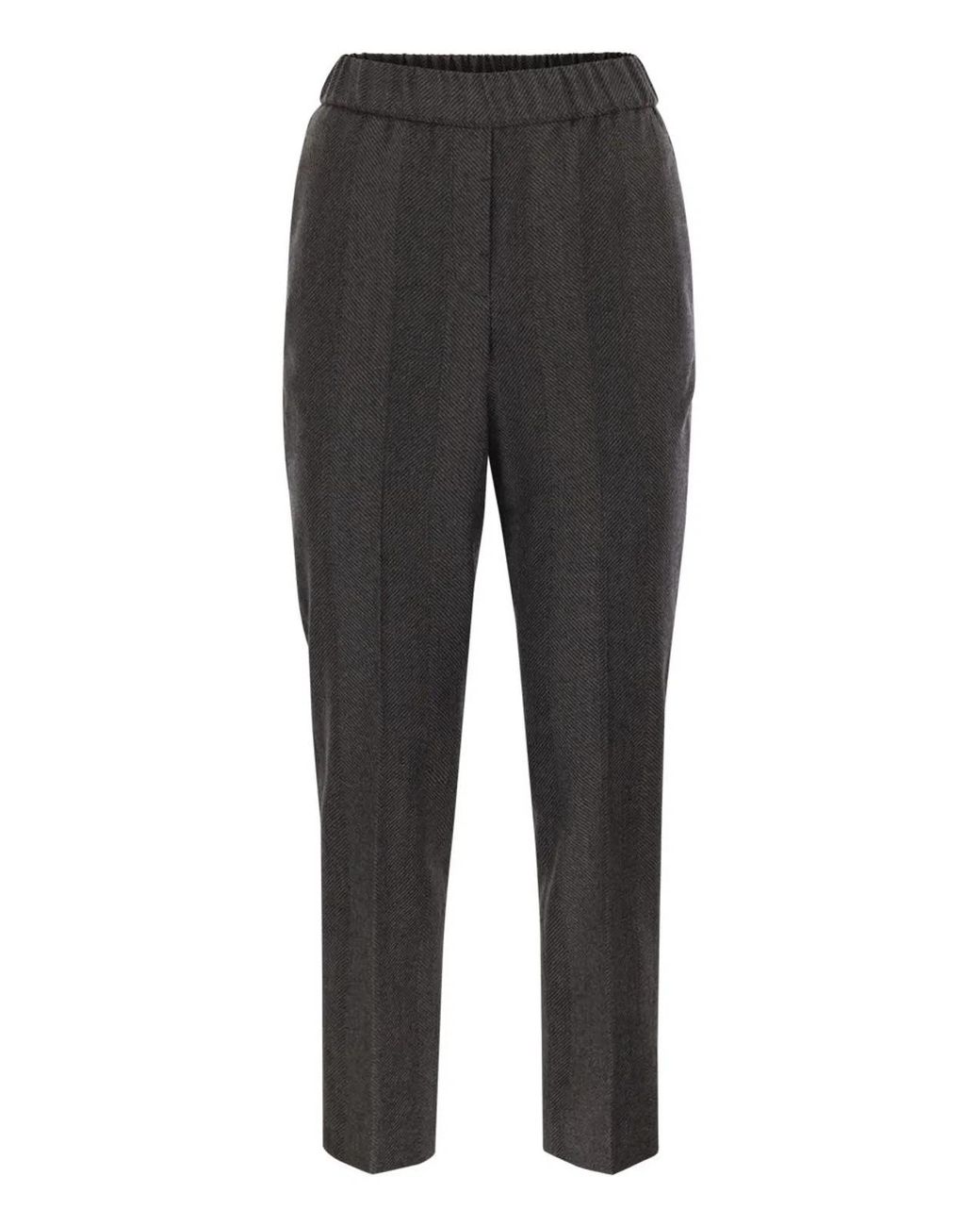Peserico Gray Stretch Virgin Wool Trousers