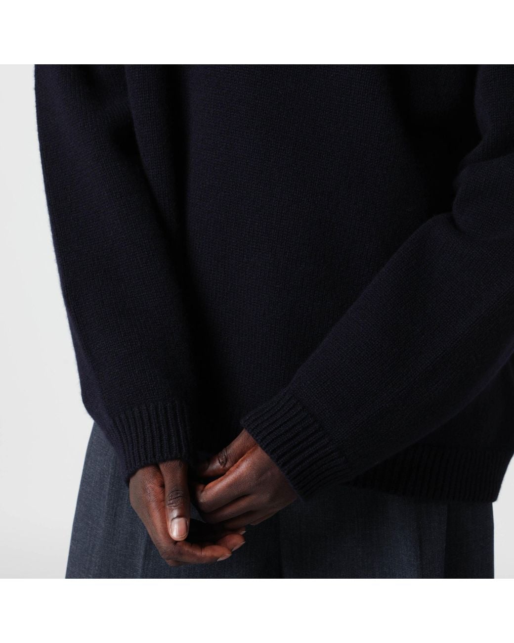 Studio Nicholson Blue Hemyl Dark Lambswool Sweater for men