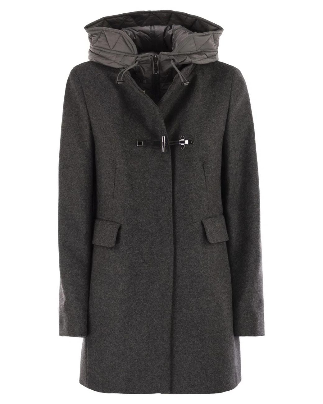 Fay Black Toggle Coat