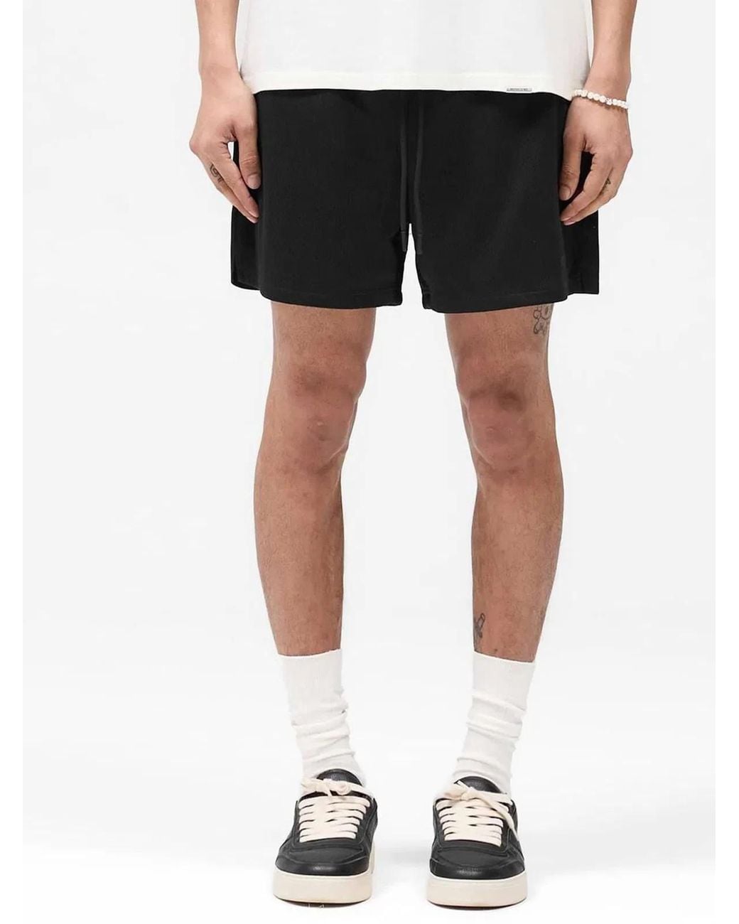 Represent Black Mesh Bermuda Shorts for men