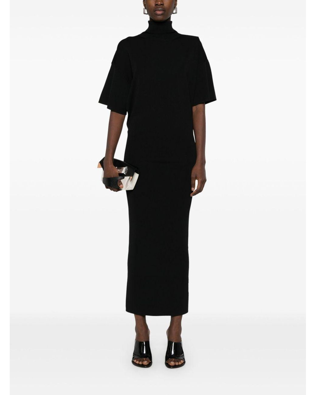 Herskind Black Elegant Synthetic Blend Dress