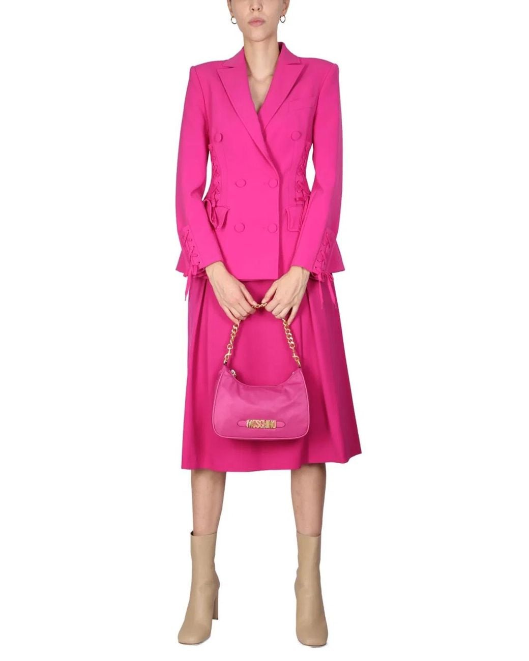 Moschino Couture Pink Flared Midi Skirt