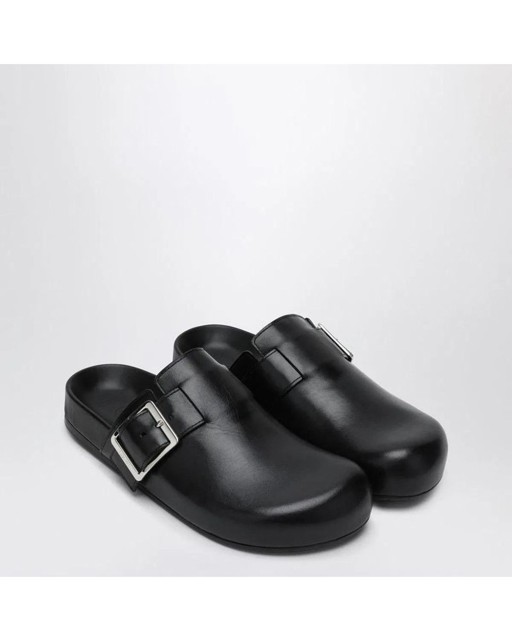 Loewe Black Leather Sabot Ease Buckle