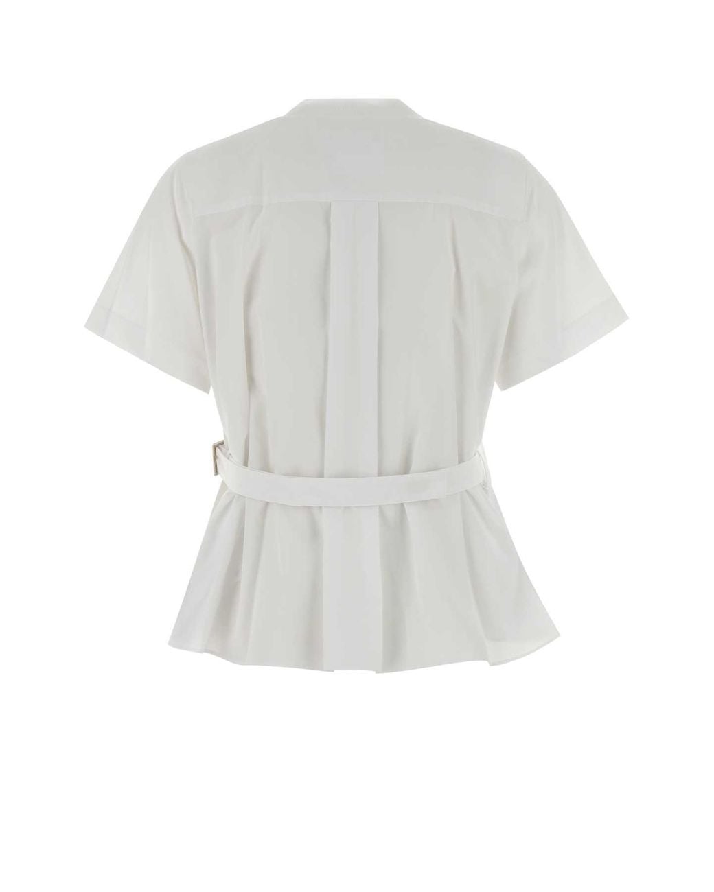 Sacai White Poplin X Cotton Jersey T-Shirt
