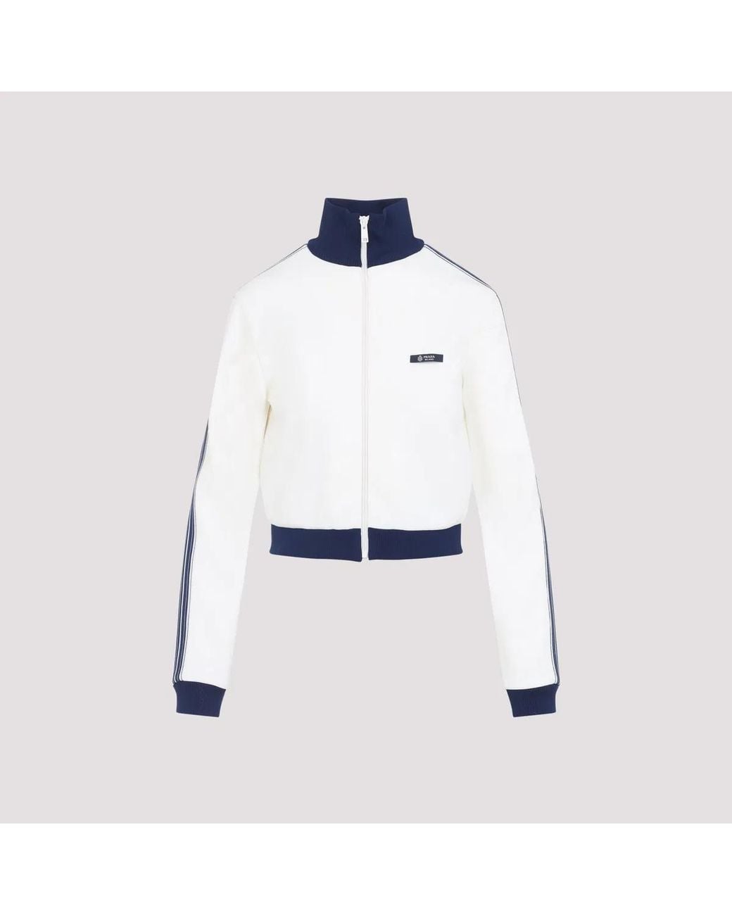 Prada Blue And Zip-Up Logo Jacket