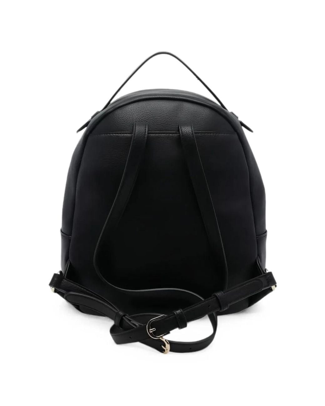 Liu Jo Black Calf Leather Logo Plaque Bag