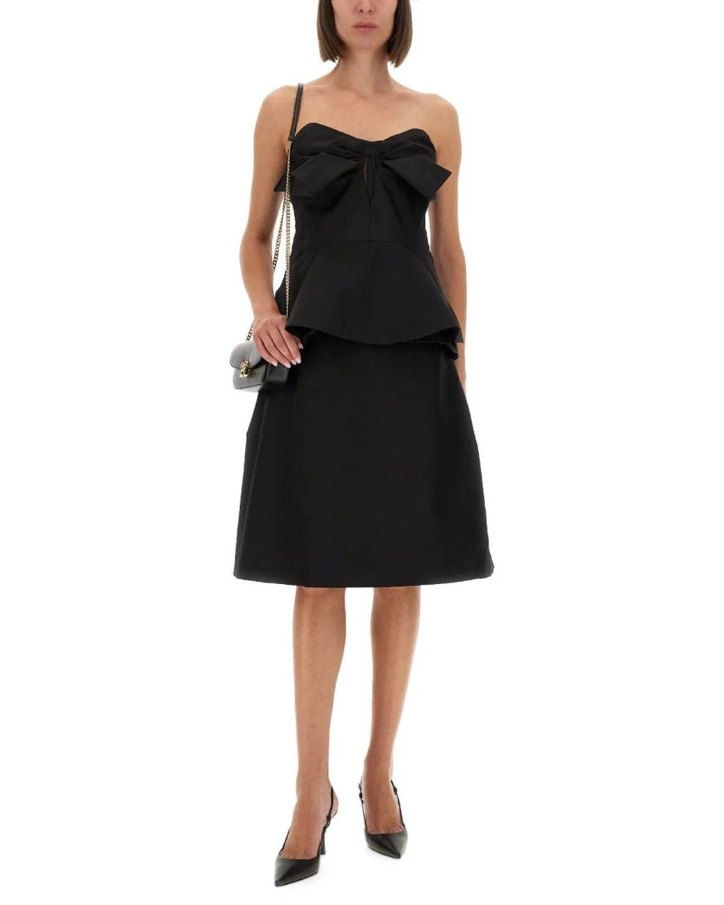 McQueen Black Flared Midi Skirt