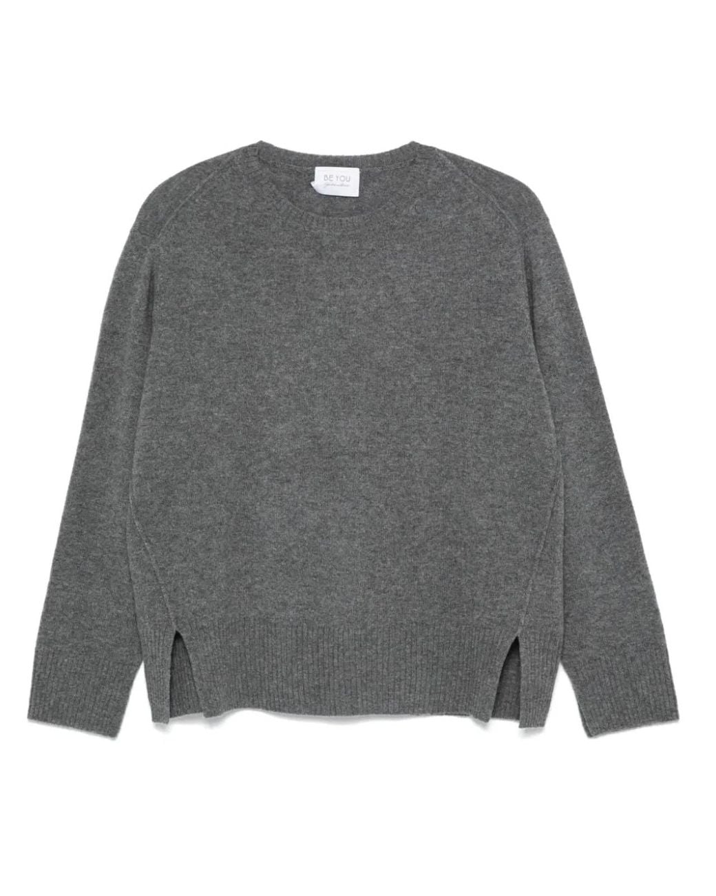 Be You Gray Cashmere Crewneck Sweater