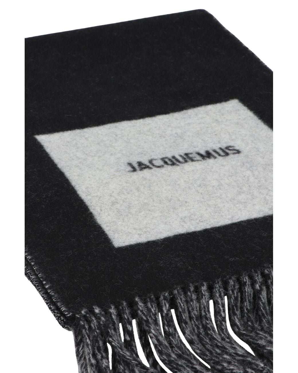 Jacquemus Black Rond Carré Virgin Wool Scarf