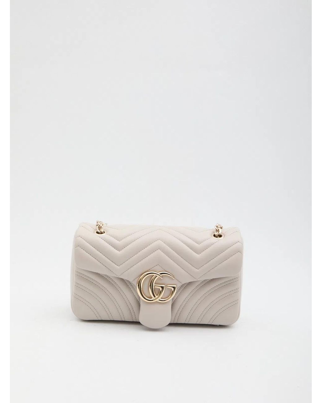 Gucci White Gg Marmont Medium Shoulder Bag