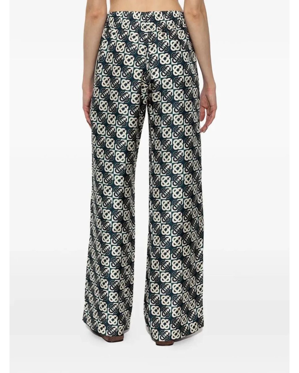 Casablanca Green Monogrammed Printed Trousers
