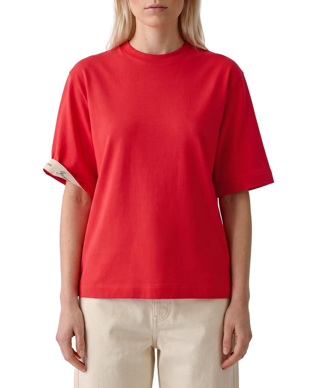 Jacquemus Red Short Sleeve Rond Carré T-Shirt