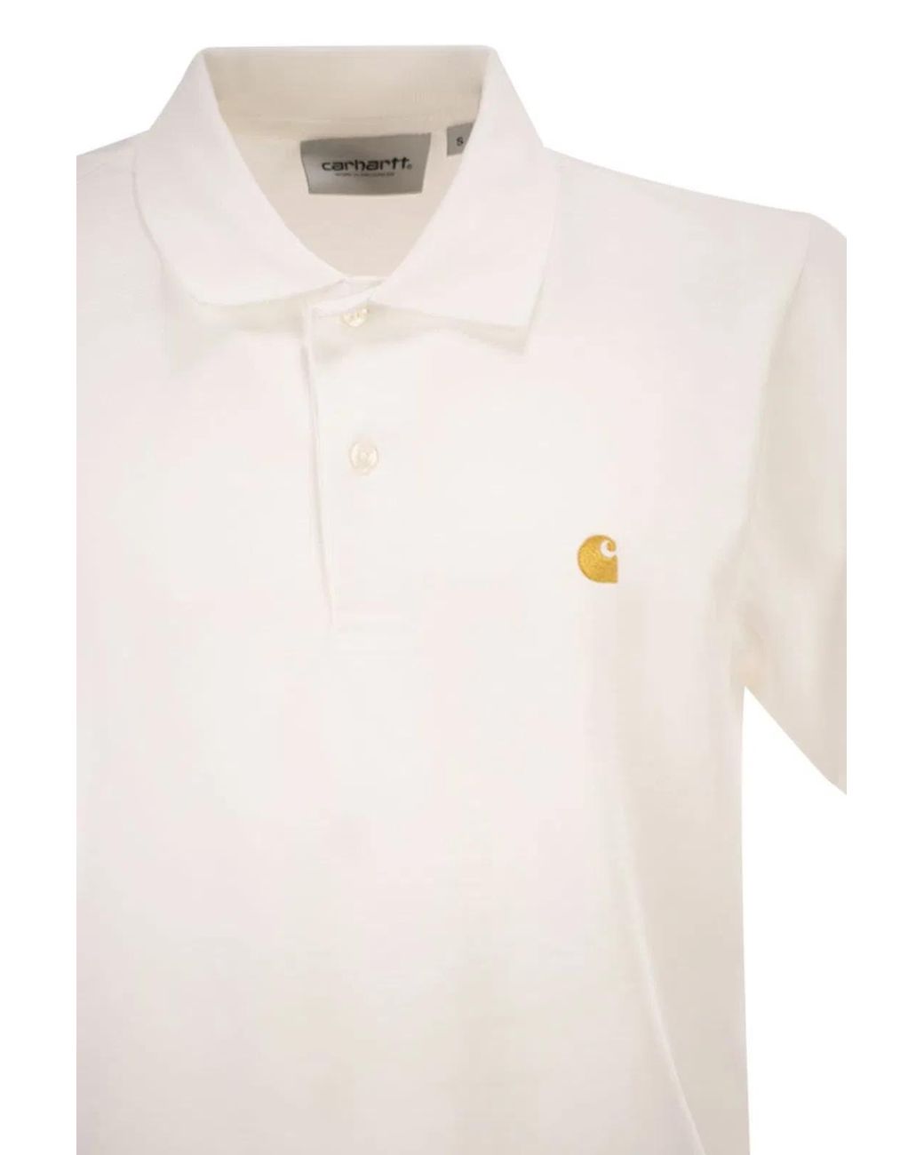 Carhartt White Short-Sleeved Piqué Polo Shirt