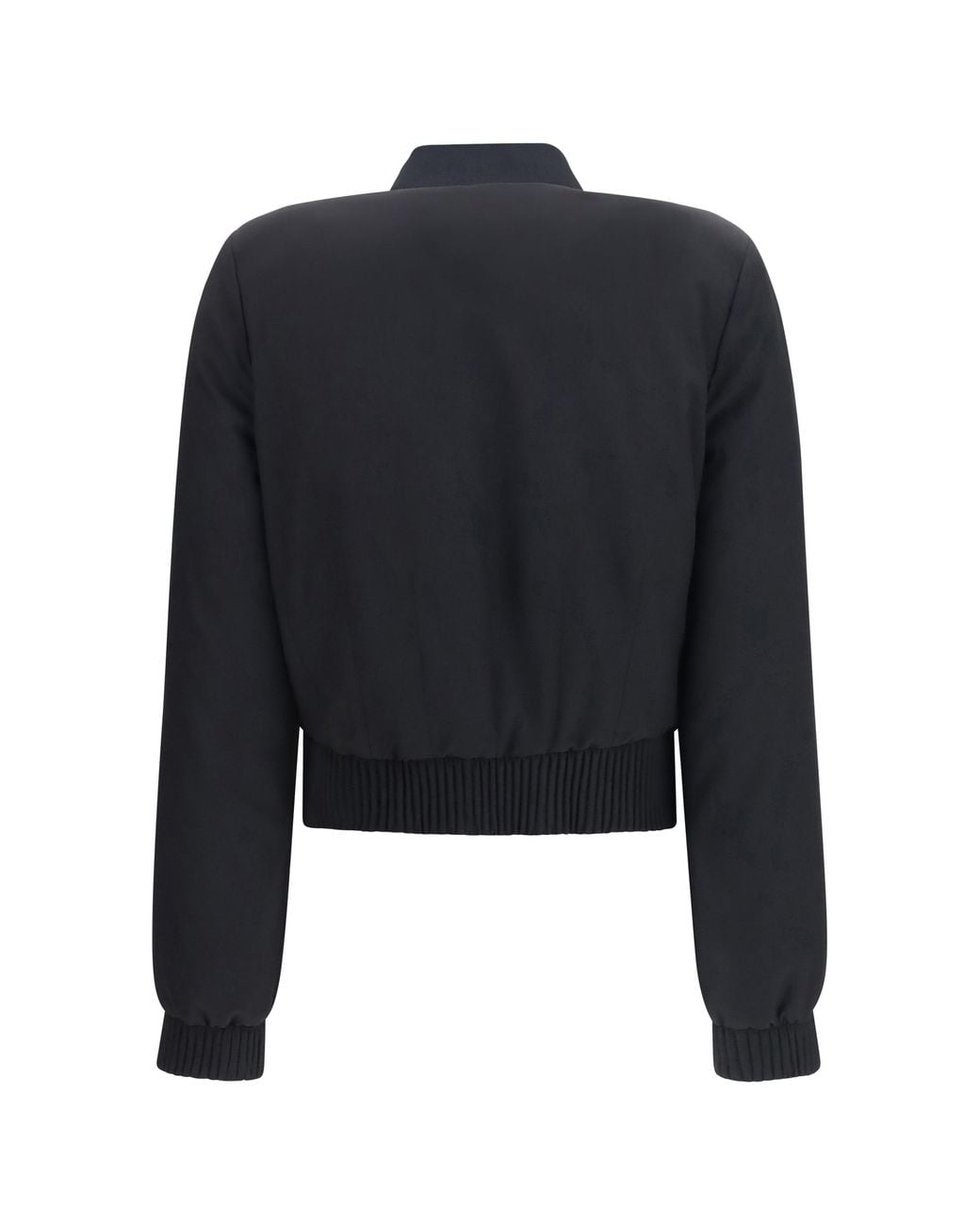McQueen Blue Buttoned Bomber Jacket With Visible Stitching