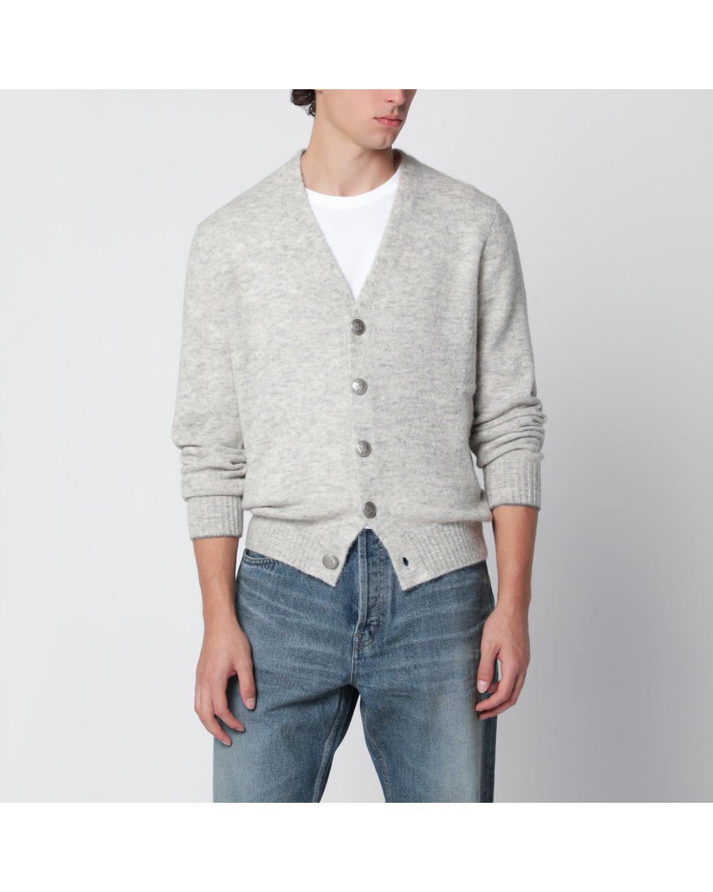 Brunello Cucinelli Gray Nebbia Cardigan for men