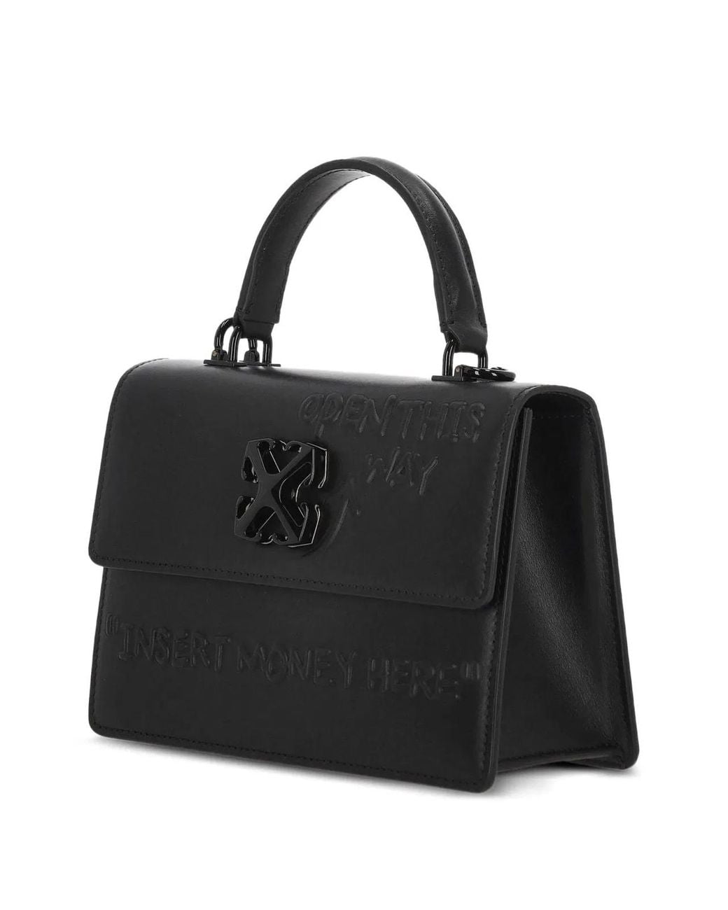 Off-White c/o Virgil Abloh Black Jitney 1.4 Mini Top Handle Bag