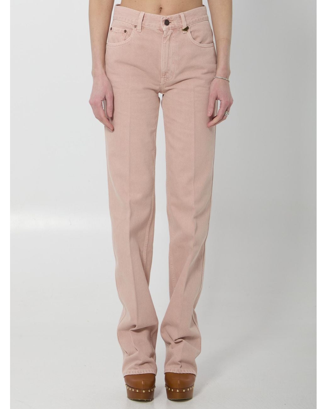 Chloé Pink Straight-Leg Jeans