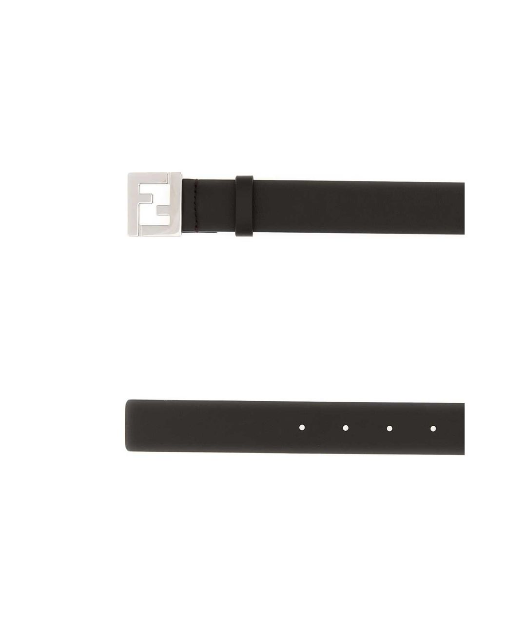 Fendi White Brow Leather Belt for men