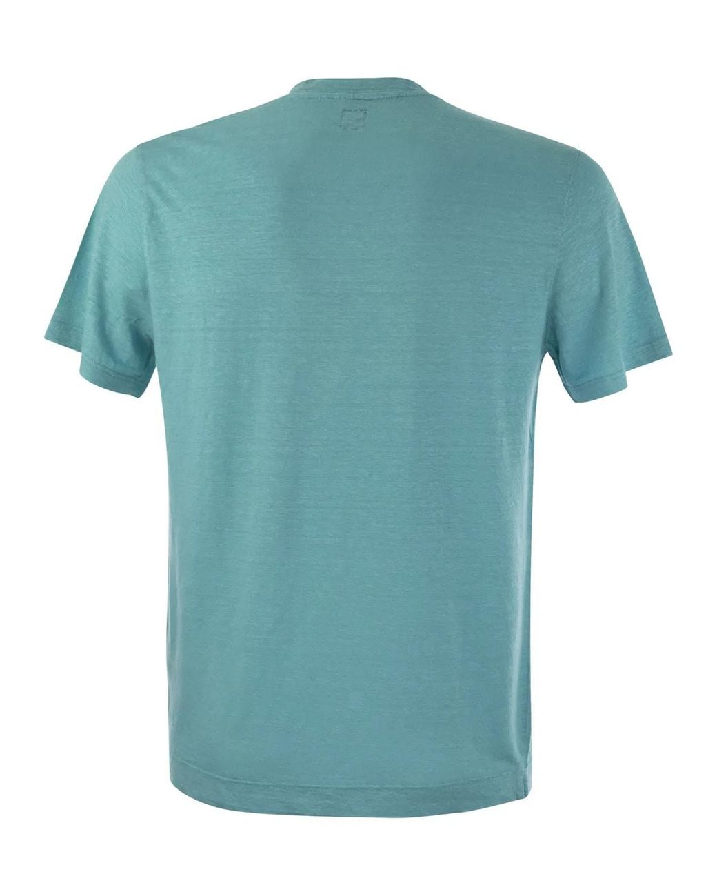 Fedeli Blue Linen Flex T-Shirt for men
