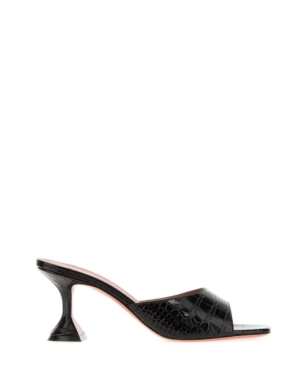 AMINA MUADDI Black Dark Leather Lupita Mules