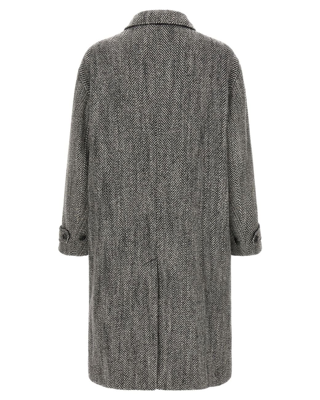 Dolce & Gabbana Gray Dolce&Gabbana 'Chevron' Wool Coat for men