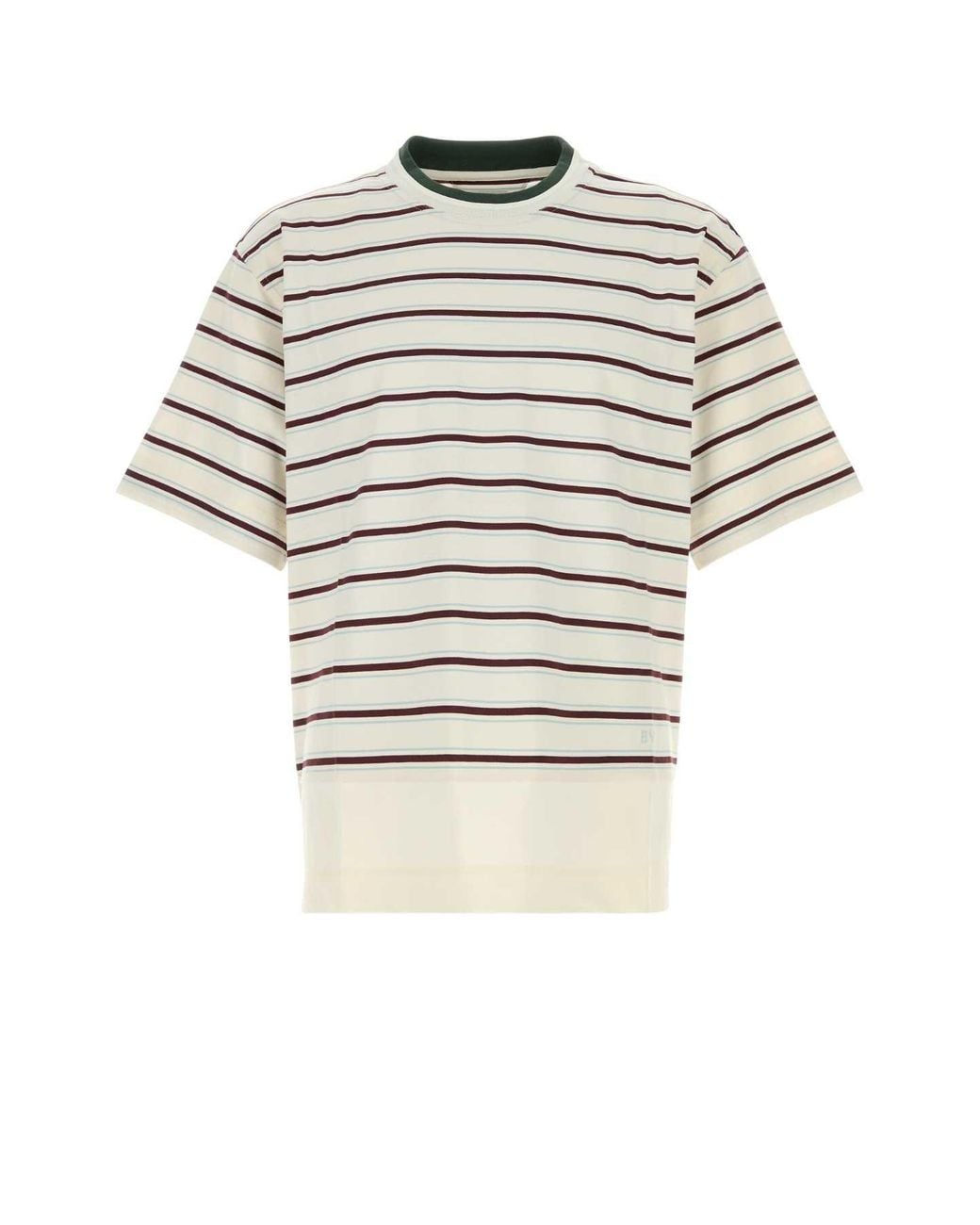 Bottega Veneta White Embroidered Cotton T-Shirt for men