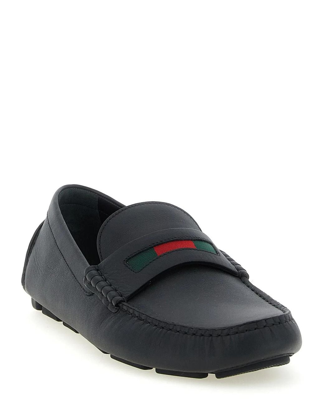 Gucci Black Stripes Loafers for men