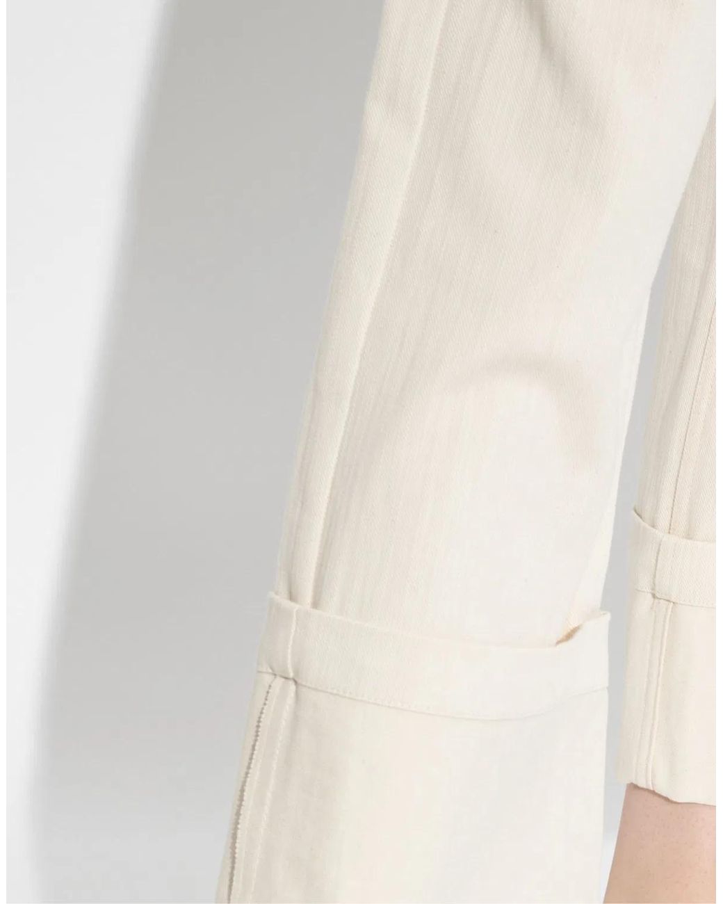 Moncler White Wide Leg Trousers For