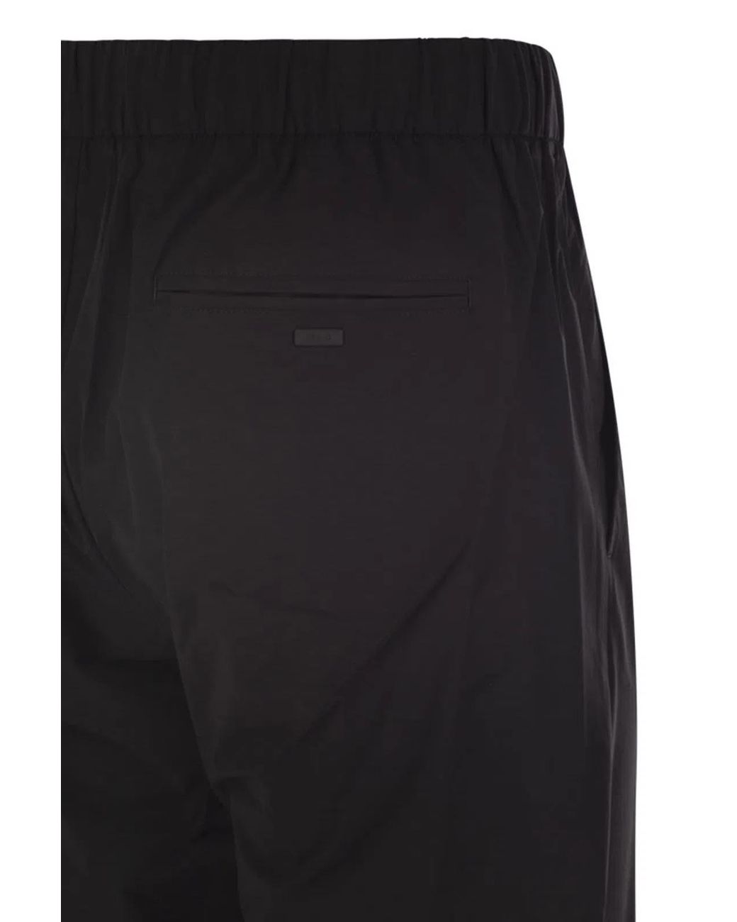 Herno Black Stretch Nylon Trousers for men