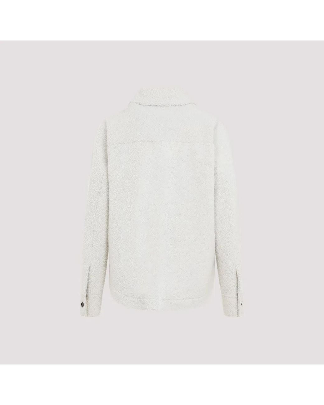 Bottega Veneta White Chalk Shearling Oversize Shirt