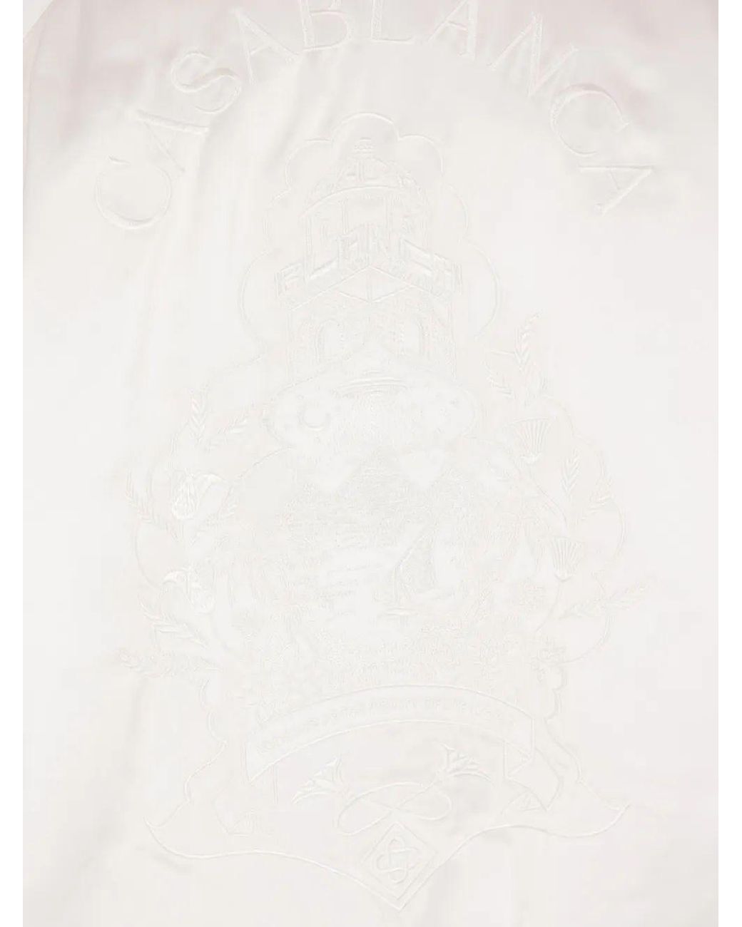 Casablanca White Hotel Emblem Logo-Embroidered Bomber Jacket for men