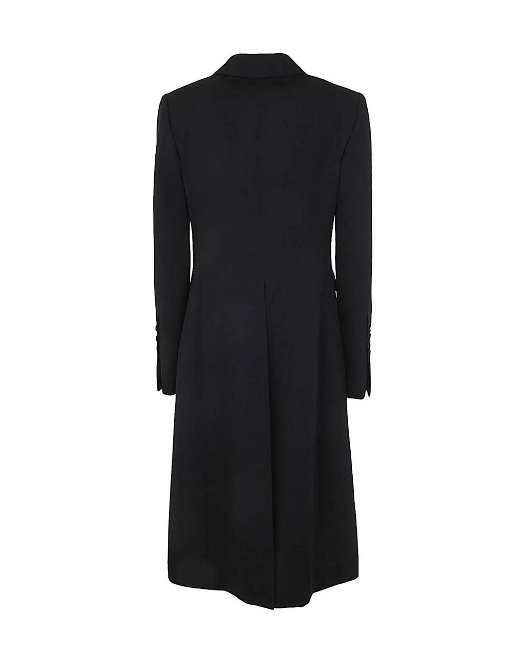 SAPIO Black Gabardine Smoking Double Breasted Coat