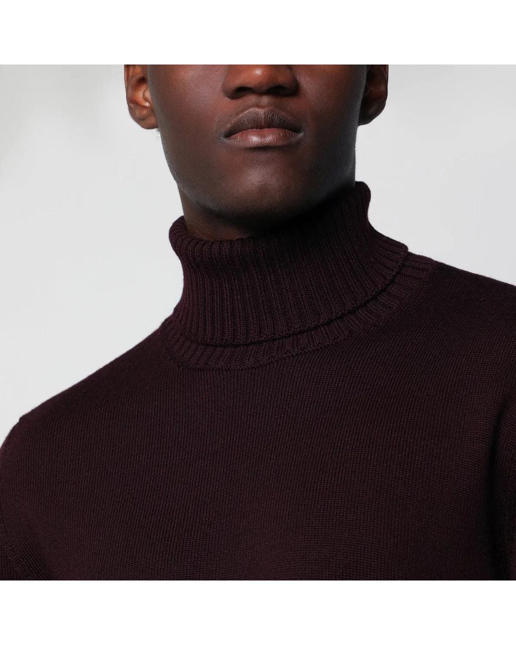 Drumohr Black Wool Turtleneck Sweater for men
