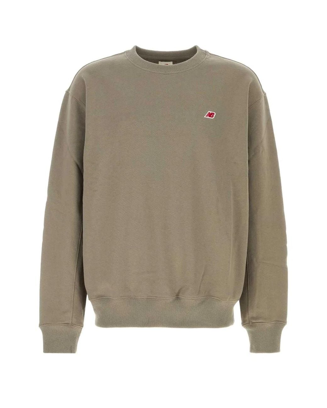 New Balance Natural Khaki Cotton Sweatshirt for men