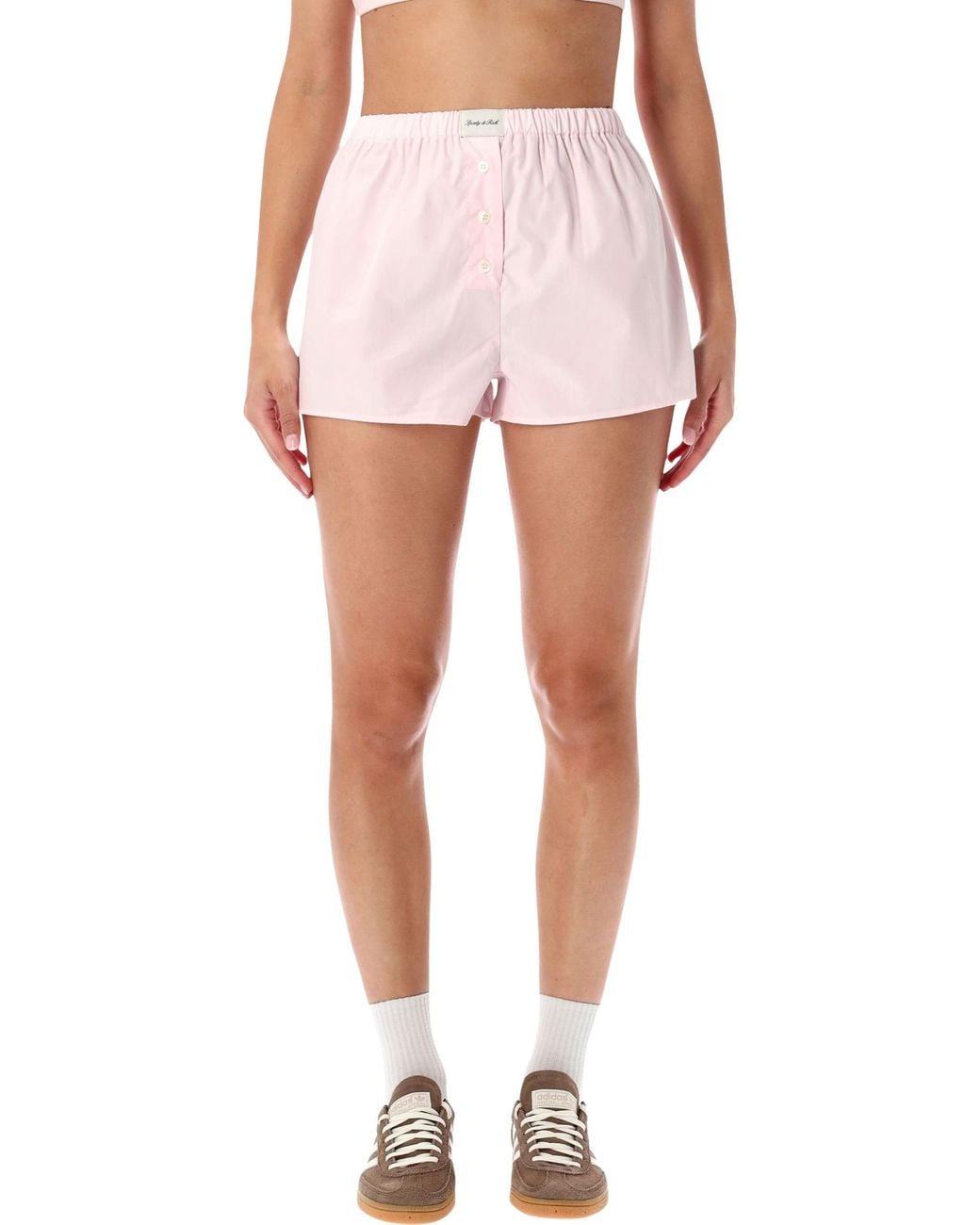 Sporty & Rich Pink Sporty & Rich Popeline Short