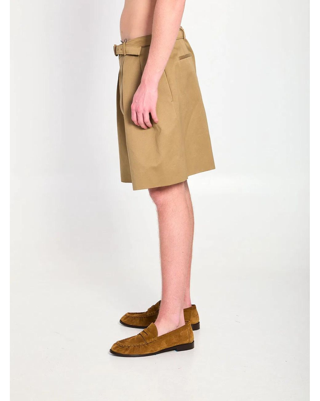 Saint Laurent Natural Drill Bermuda Shorts for men