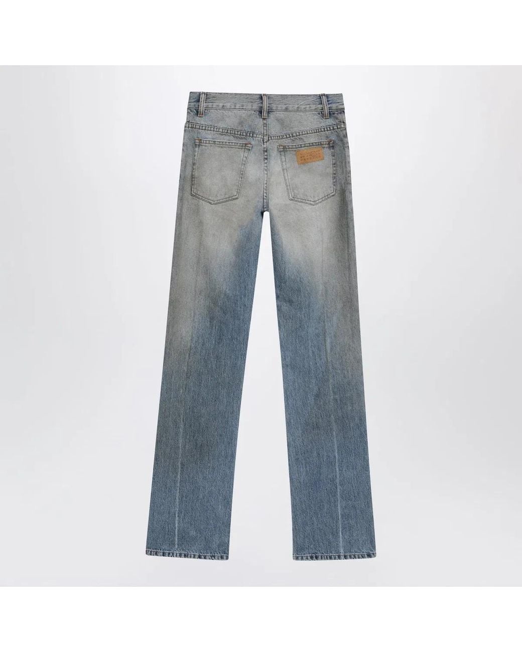 MM6 by Maison Margiela Blue Straight-Leg High-Waist Cotton Jeans
