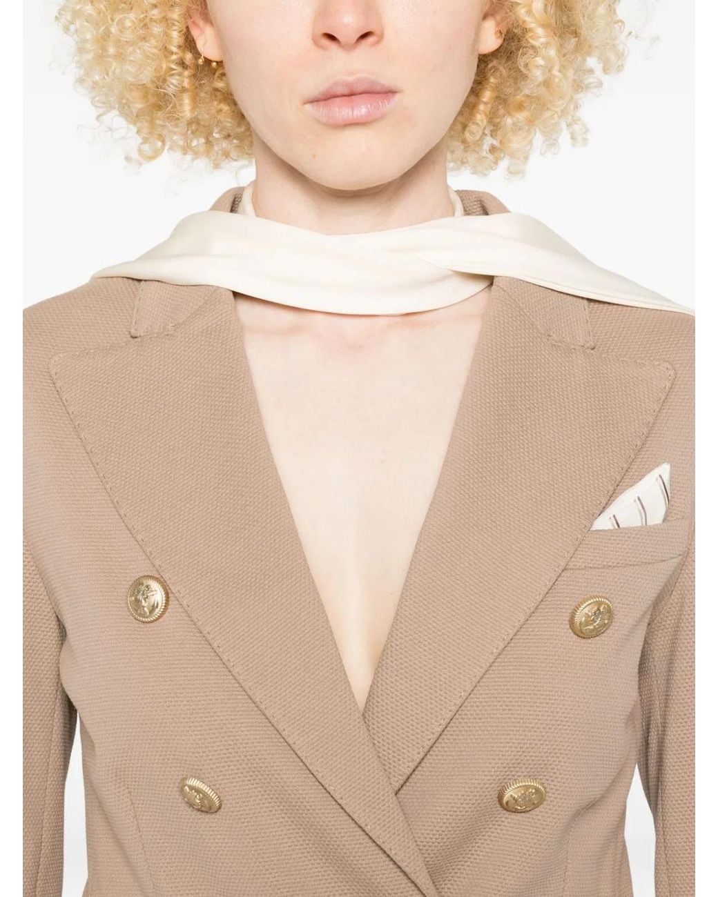 Circolo 1901 Natural Cotton Double-Breasted Jacket
