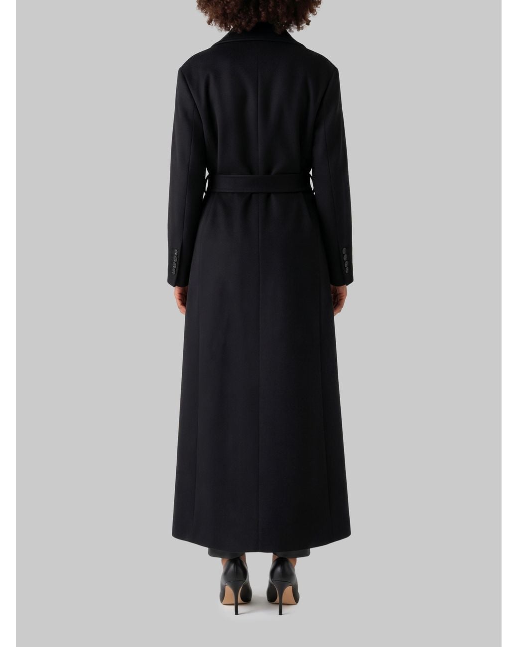 Dolce & Gabbana Black Dolce&Gabbana Wool Coat With A Belt