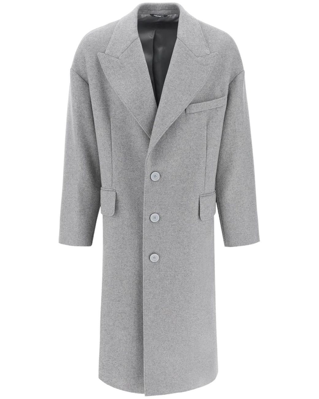 Dolce & Gabbana Gray Deconstructed Maxi Coat for men