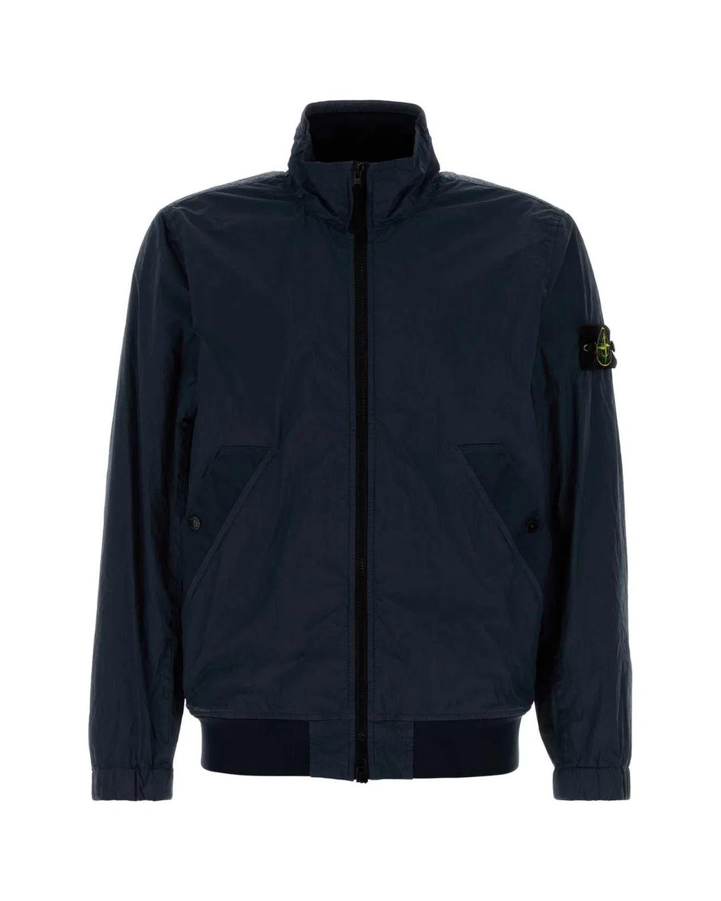 Stone Island Blue Dark Nylon Bomber Jacket for men