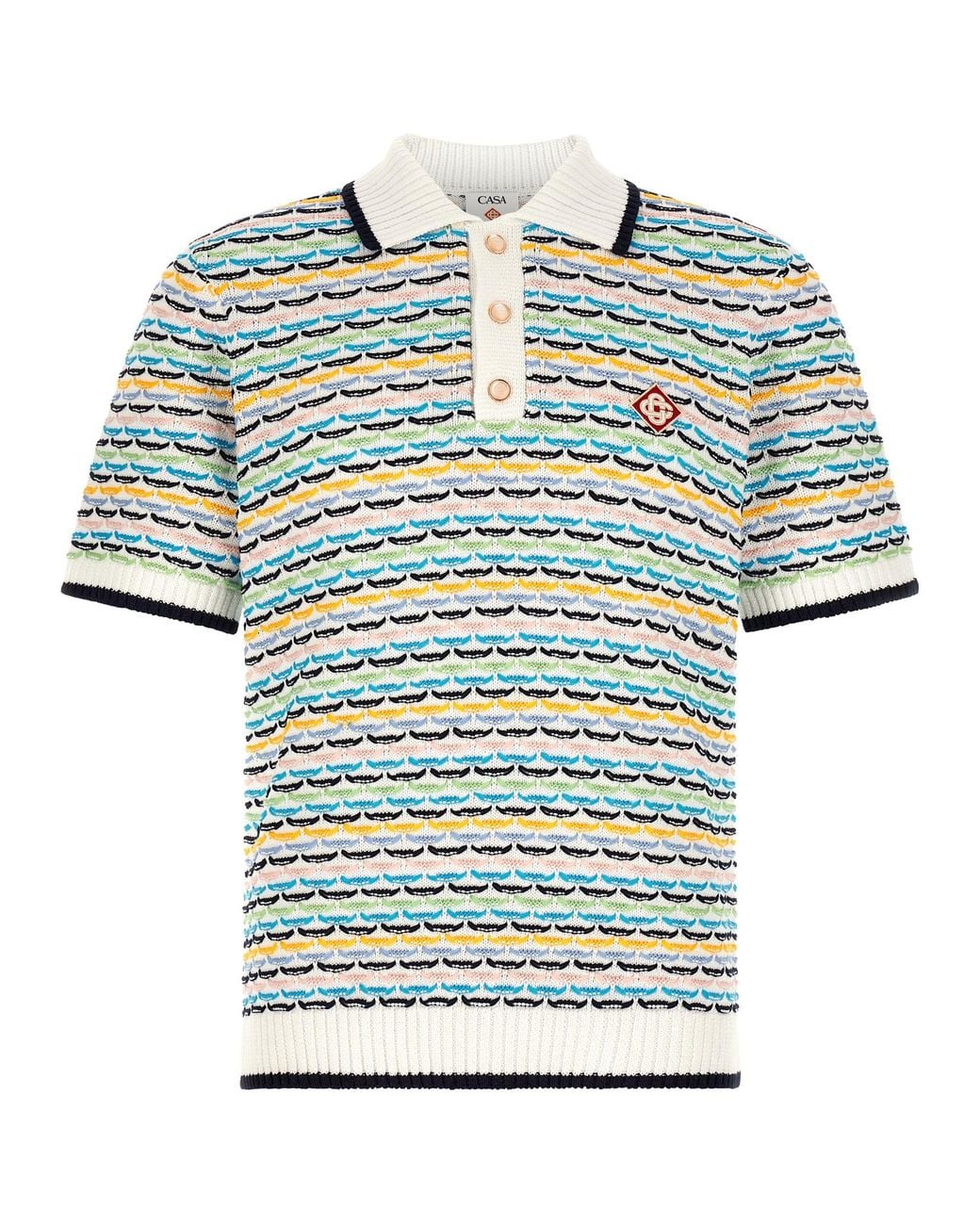 Casablanca Blue 'Tuck Stitch' Polo Shirt for men