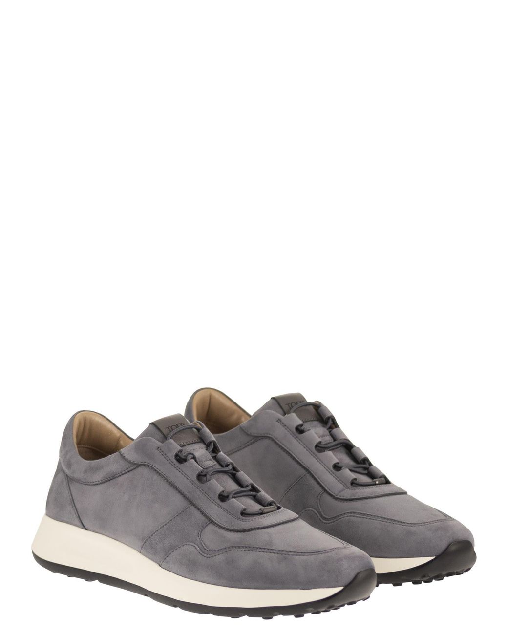 Tod's Gray Goatskin Suede Sneakers for men