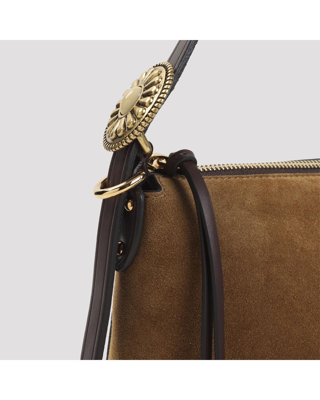 Etro Brown Hobo Suede Shoulder Bag