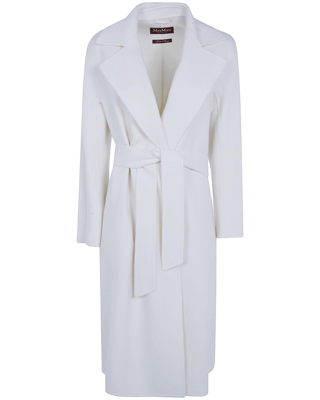 Max Mara White Cles Long Dressing Gown Coat