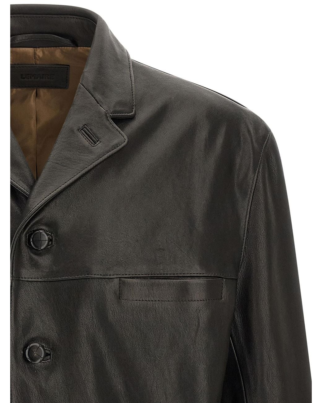 Lemaire Black Leather Jacket for men
