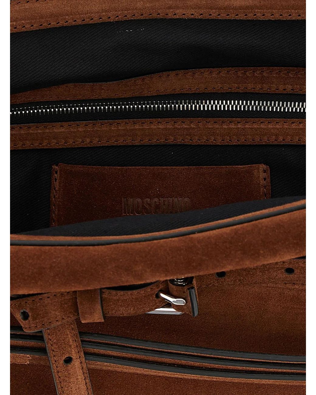 Moschino Brown 'Tie Me' Big Clutch