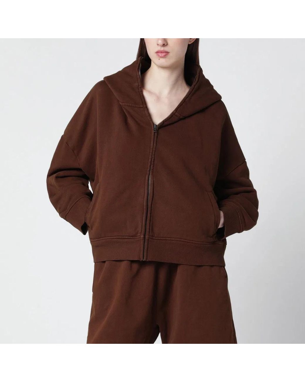 Entire studios Brown Cotton Zipup Sweatshirt
